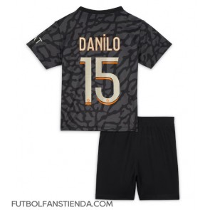 Paris Saint-Germain Danilo Pereira #15 Tercera Equipación Niños 2023-24 Manga Corta (+ Pantalones cortos)